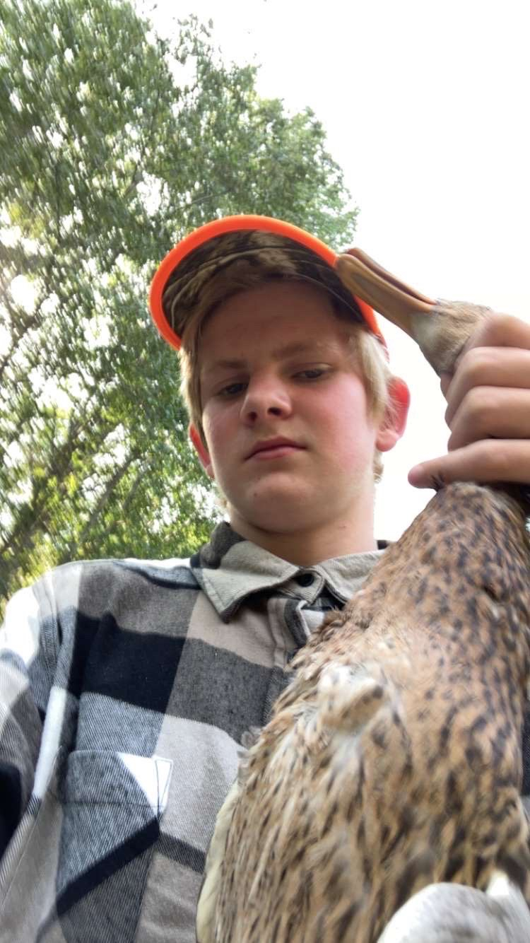 Oliwer med en gräsand Oliwer Jönning