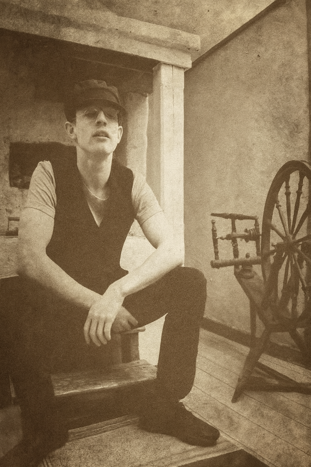 Skribenten utklädd till arbetare Privat, från min kamera, redigerad med gemini och chatgpt.