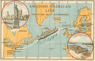 Karta: Från Sverige till Amerika Litgeo